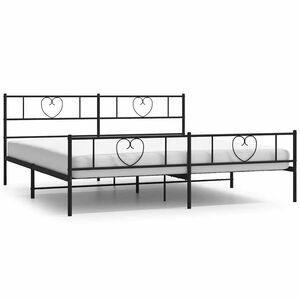 vidaXL Cadre de lit m&eacute;tal sans matelas avec pied de lit noir 193x203cm