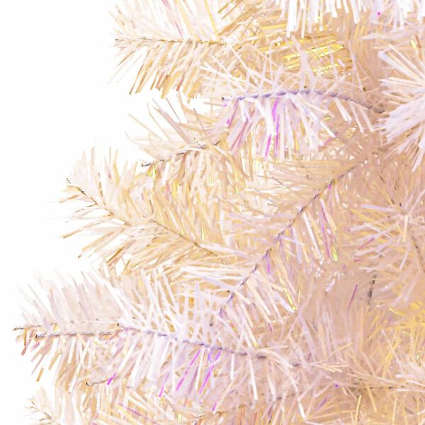 vidaXL Sapin de Noël artificiel pointes iridescentes Blanc 150 cm PVC