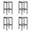 vidaXL Ensemble de bar de jardin 5 pcs et coussins R&eacute;sine tress&eacute;e Noir