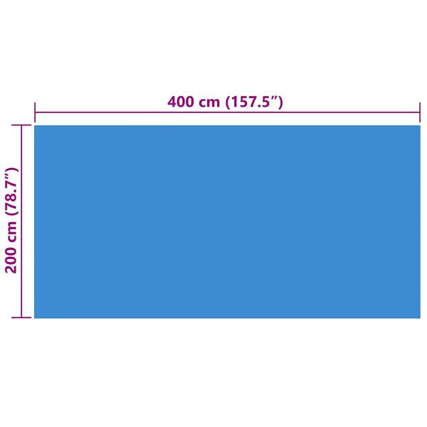 vidaXL Couverture de piscine Bleu 400 x 200 cm PE