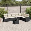 vidaXL Salon de jardin 8 pcs avec coussins noir r&eacute;sine tress&eacute;e