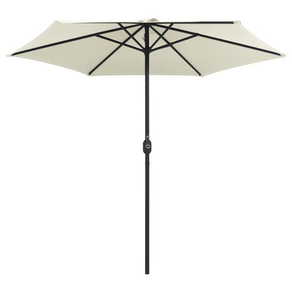vidaXL Parasol de jardin et m&acirc;t en aluminium 270x246 cm Blanc sable