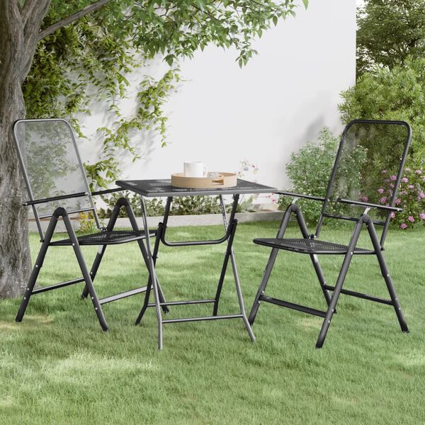 vidaXL Table de jardin 60x60x72 cm Maille métallique Anthracite