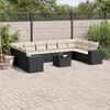 vidaXL Salon de jardin 11 pcs avec coussins noir r&eacute;sine tress&eacute;e