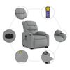 vidaXL Fauteuil inclinable de massage électrique gris clair tissu