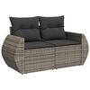 vidaXL Salon de jardin avec coussins 7 pcs gris r&eacute;sine tress&eacute;e