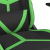vidaXL Chaise de jeu avec repose-pied Noir et vert Similicuir