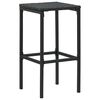 vidaXL Tabourets de bar avec coussins lot de 4 noir r&eacute;sine tress&eacute;e