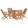 vidaXL Ensemble à dîner d'extérieur pliable 5 pcs Bois solide de teck