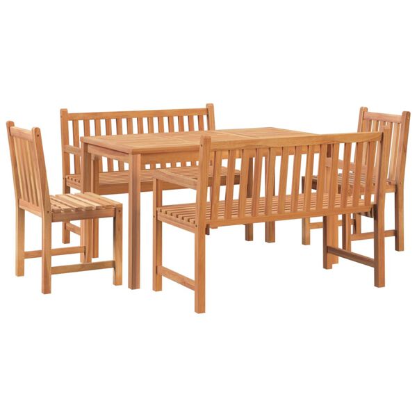 vidaXL Ensemble à manger de jardin 5pcs Bois de teck massif