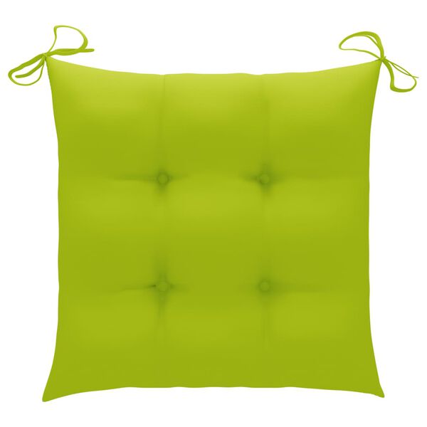vidaXL Chaise &agrave; bascule avec coussin vert vif Bois de teck solide