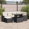 vidaXL Salon de jardin 7 pcs avec coussins noir r&eacute;sine tress&eacute;e