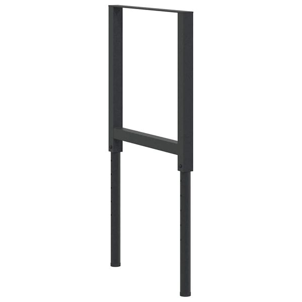 vidaXL Cadres d'&eacute;tabli r&eacute;glables 2 pcs M&eacute;tal 55x(69-95,5) cm Noir