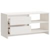vidaXL Meuble TV Blanc 80x31x39 cm Bois de pin massif