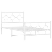 vidaXL Cadre de lit métal sans matelas et pied de lit blanc 100x200 cm