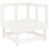 vidaXL Salon de jardin 3 pcs blanc bois massif de pin