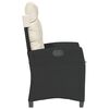 vidaXL Chaises inclinables de jardin lot de 2 et coussins noir rotin