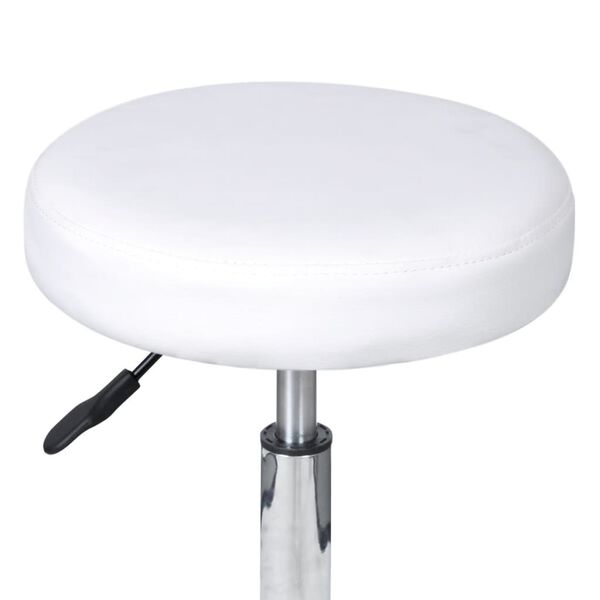 vidaXL Tabouret de bureau blanc similicuir