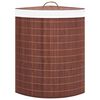 vidaXL Panier &agrave; linge d'angle Bambou Marron 60 L