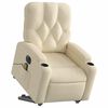 vidaXL Fauteuil inclinable de massage électrique crème tissu