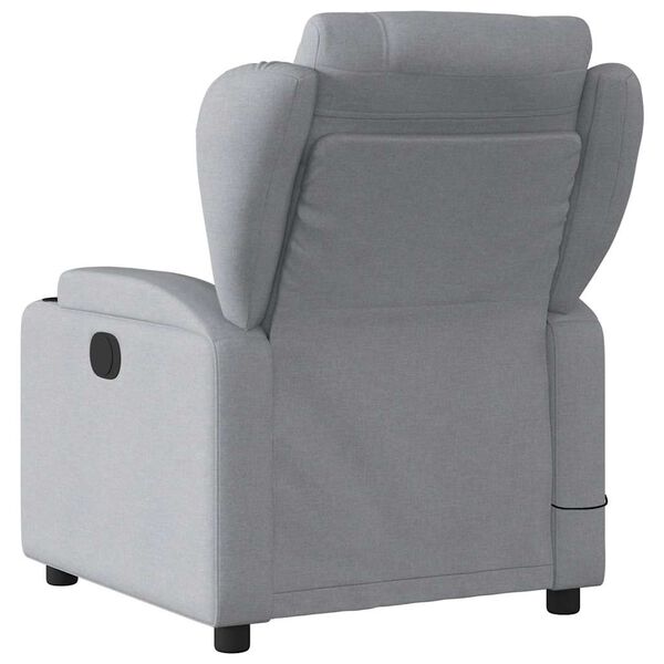 vidaXL Fauteuil inclinable de massage gris clair tissu
