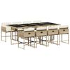 vidaXL Ensemble &agrave; manger de jardin et coussins 9 pcs beige Poly rotin