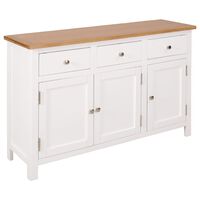 vidaXL Buffet 110 x 33,5 x 70 cm Bois de chêne massif