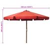 vidaXL Parasol d'extérieur avec mât en bois 330 cm Terre cuite