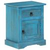 vidaXL Table de chevet Bois de manguier massif 40x30x50 cm Bleu
