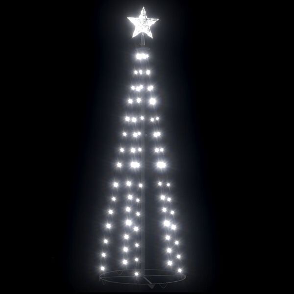 vidaXL Arbre de Noël cône 84 LED blanc froid décoration 50x150 cm