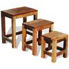 vidaXL Table gigogne 3 pcs vintage Bois de r&eacute;cup&eacute;ration