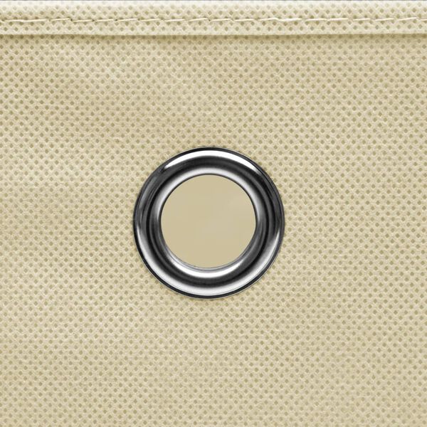 vidaXL Boîtes de rangement 4 pcs Tissu intissé 28x28x28 cm Crème