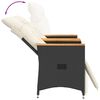 vidaXL Canap&eacute; de jardin inclinable 2 places avec table noir poly rotin