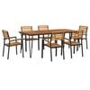 vidaXL Ensemble &agrave; manger de jardin 7 pcs bois d'acacia solide et m&eacute;tal