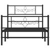vidaXL Cadre de lit m&eacute;tal sans matelas avec pied de lit noir 100x190cm