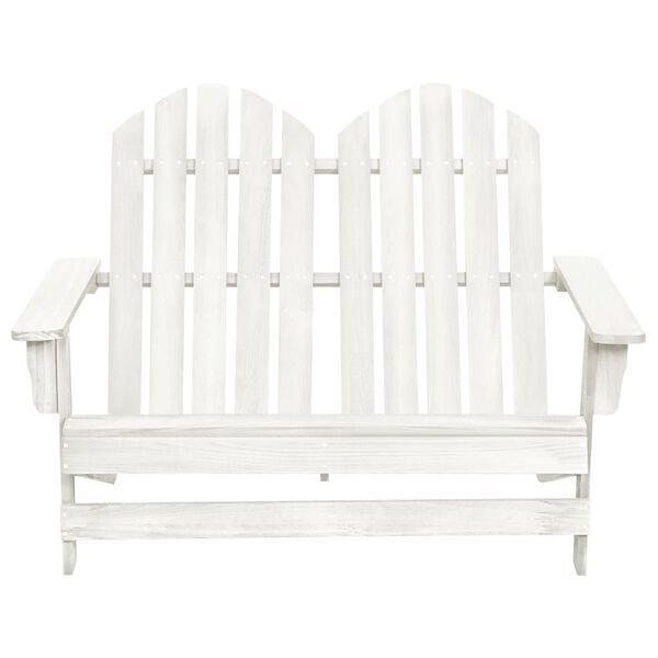 vidaXL Chaise de jardin Adirondack 2 places bois de sapin massif blanc