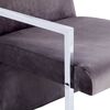 vidaXL Fauteuil avec pieds chromés gris foncé velours
