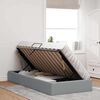 vidaXL Lit de Rangement avec matelas Gris clair 203 x 100 cm tissu