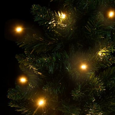 vidaXL Sapin de Noël artificiel pré-éclairé et supports vert 90 cm PVC