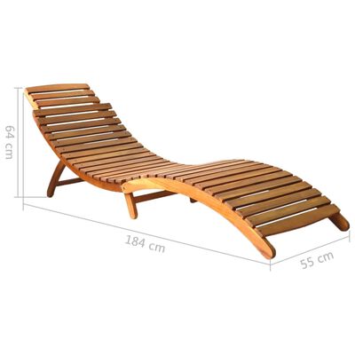 vidaXL Chaise longue de jardin avec coussin Bois d'acacia solide