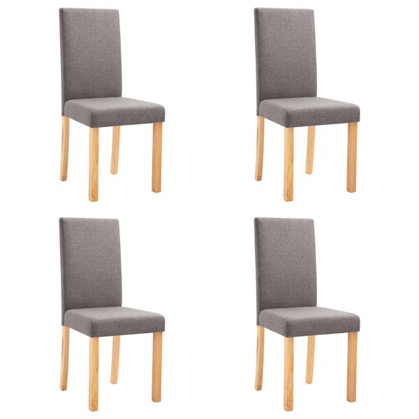 vidaXL Chaises &agrave; manger lot de 4 taupe tissu