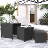 vidaXL Tables gigognes 3 pcs noir résine tressée