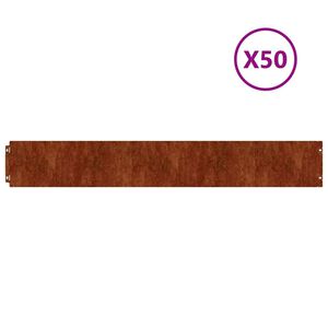 vidaXL Bordures de pelouse 10 pcs 15x103 cm acier corten flexible