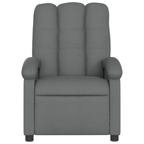 vidaXL Fauteuil de massage inclinable gris fonc&eacute; tissu