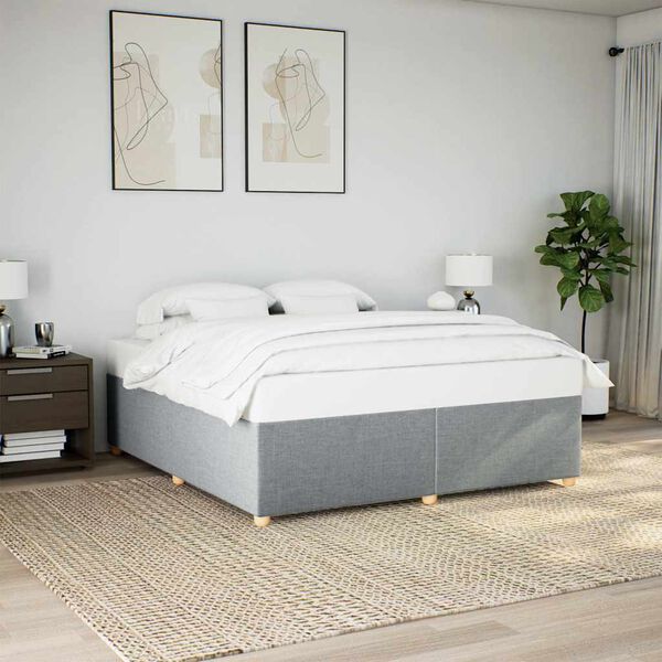 vidaXL Cadre de lit sans matelas gris clair tissu