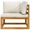 vidaXL Canap&eacute; d'angle sectionnel et coussin blanc cr&egrave;me Bois d'acacia