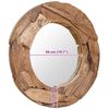 vidaXL Miroir décoratif Teck 80 cm Rond