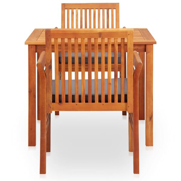 vidaXL Ensemble &agrave; manger d'ext&eacute;rieur 3 pcs et coussins Acacia solide