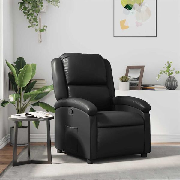 vidaXL Fauteuil inclinable en similicuir noir