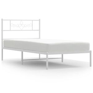 vidaXL Cadre de lit métal sans matelas et tête de lit blanc 100x190 cm